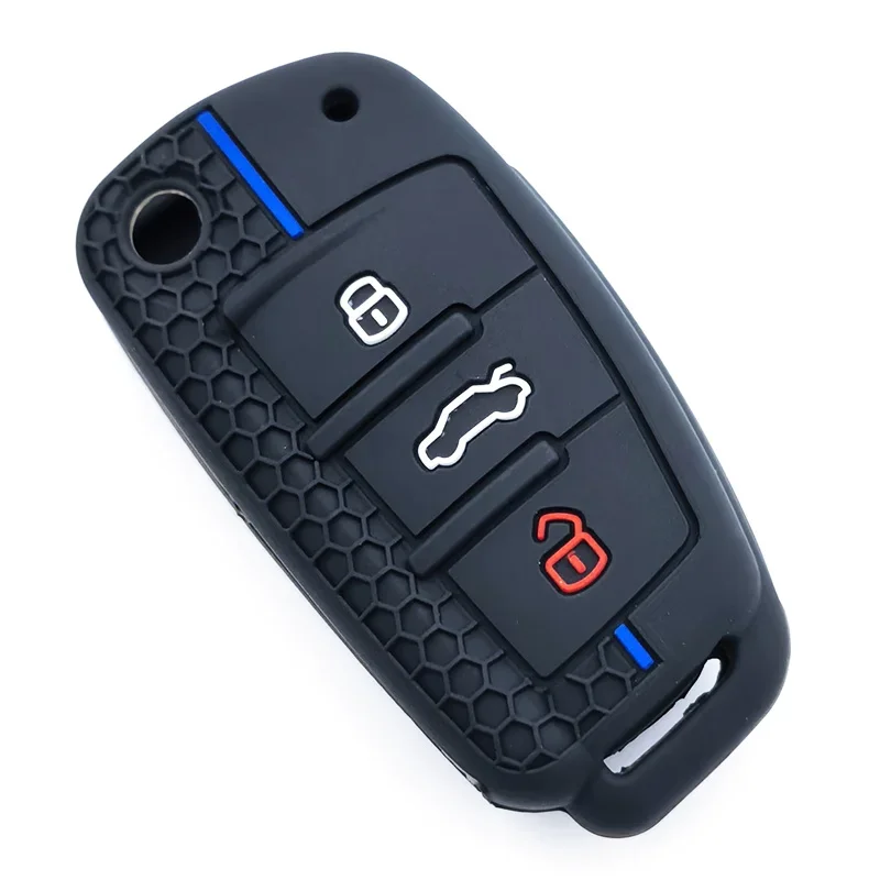 3 Tasten Auto Silikon Fernbedienung Schlüssel Fall Abdeckung Shell für Audi A4 B7 A6 C6 4f 8v A3 8p A1 A3 Schlüssel Halter Jacke Zubehör Fob