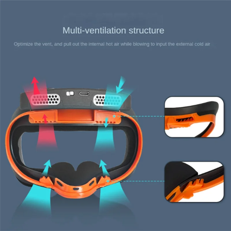 

A86G-ABS Mask Recirculation Mask With Fan For Oculus Quest 2 Dual Drive Fan 2 Gear Adjustment Porous Ventilation For VR Accessor