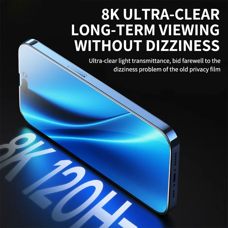 2 sztuki HD Anti-peeping Tempered Glass dla iPhone 14 Pro Max 13 12 Mini 11 Pro XS XR Screen Protector dla iPhone 8 7 14Plus Glass — zdjęcie 4