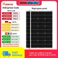 DOKIO 18V 100W 200W Rigid Solar Panel China Monocrystalline Waterproof Solar Panel Charging 12V #DSP-100MX2 Camping/Home/RV