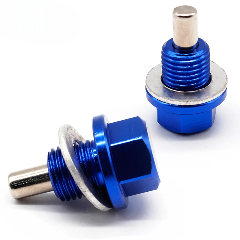 Aluminium Alloy High Quality Magnetic Bolt Engine Oil Pan Drain Adsorb Plug Bolt blue Red M12x1.25 M14x1.5 M20x1.5 Universal Fit