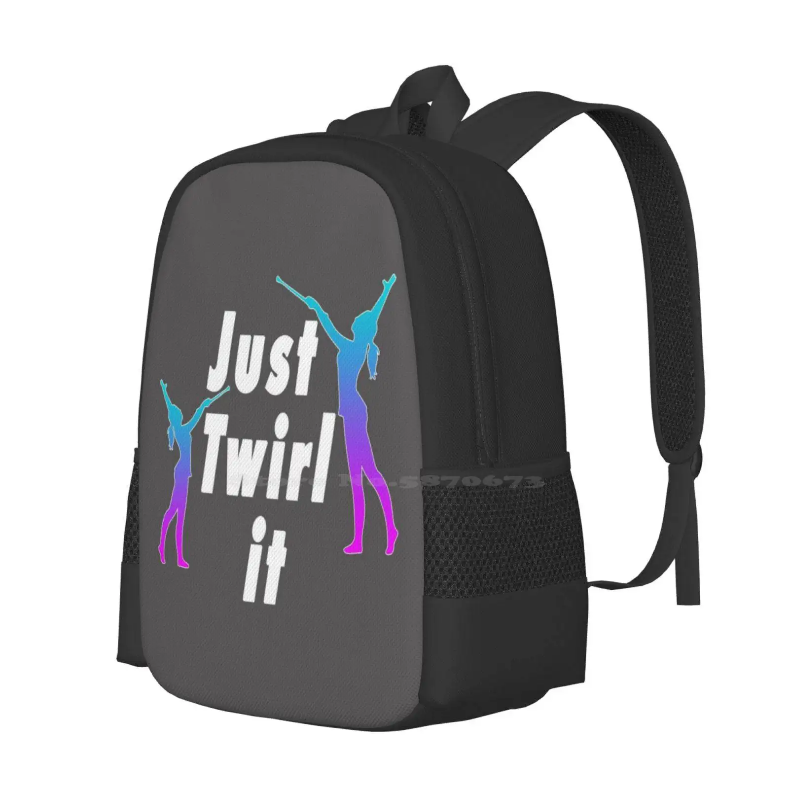 Top Fun Baton Twirling Just Twirl It Gift Design Teen College Student Backpack Pattern Design Bags Baton Twirling Club Baton