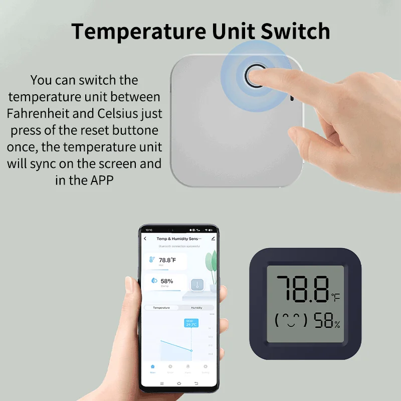 Tuya Temperature Humidity Sensor Compatible with Bluetooth Mini LCD Display APP Remote Control Thermometer Hygrometer