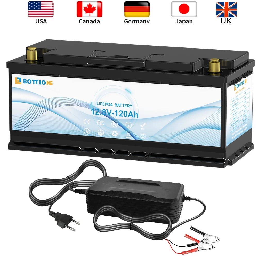 Imagem -04 - Bateria para Campistas Bateria para Carrinho de Golfe Off-road Off-grid Solar Energy Battery 12.8v 50ah 100ah 120ah 180ah 200ah ue Eua jp Lifepo4