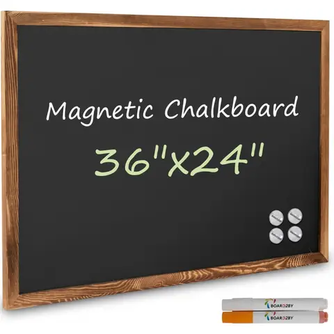 Large Magnetic Chalkboard 24x36, Non-Porous Wall Blackboard for Kitchen Menu, Wedding Sign, Kids Room with Free Magnets