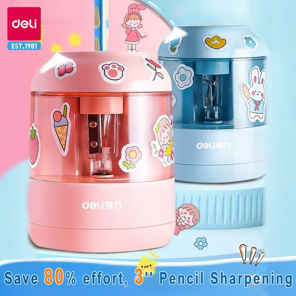 

Deli Electric Pencil Sharpener Automatic Pencil Sharpener for Student School Supplies Gift for Children Back to School