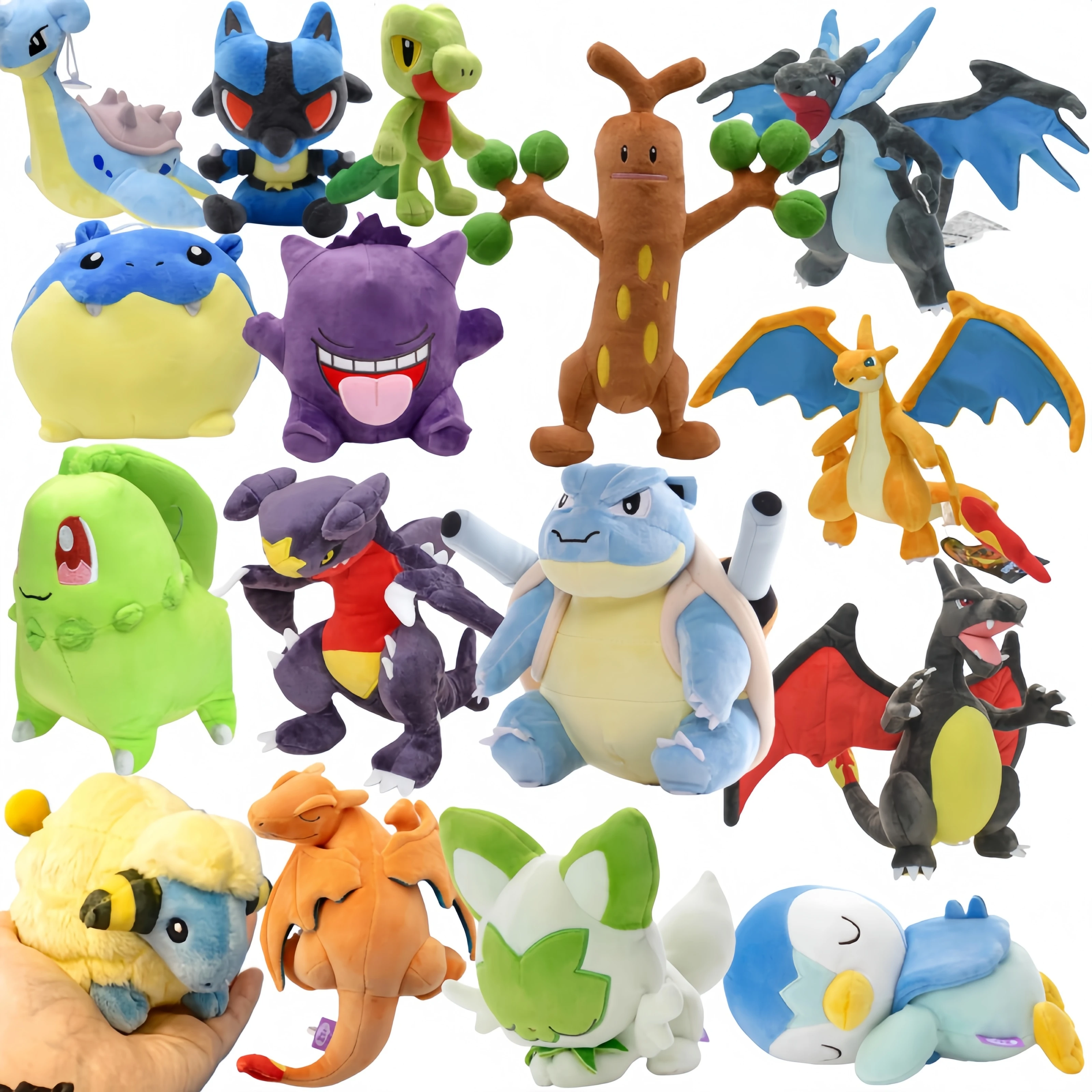 Brinquedo de Pelúcia Pokemon Mareep, Adorável Pelúcia Pikachu, Blastoise, Charizard, Garchomp, Sudowoodo, Boneco de Pelúcia Fluffy, Presente de Anime