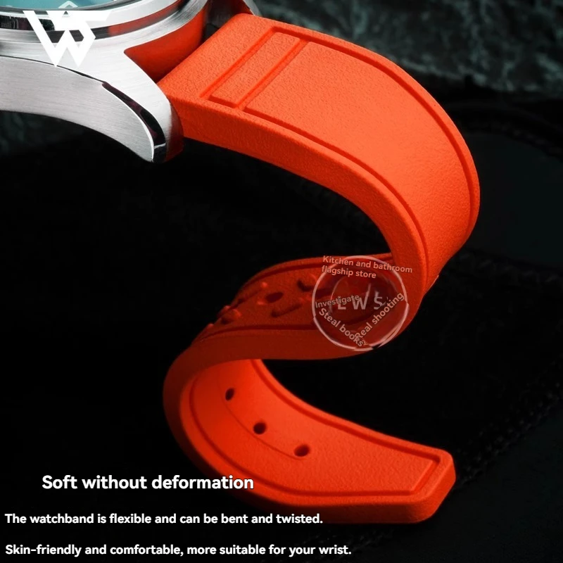 20mm 21mm 22mm cinturino in caucciù fluoro per IWC Big Pilot Mark 18 Portugieser cinturino sportivo da uomo impermeabile a sgancio rapido