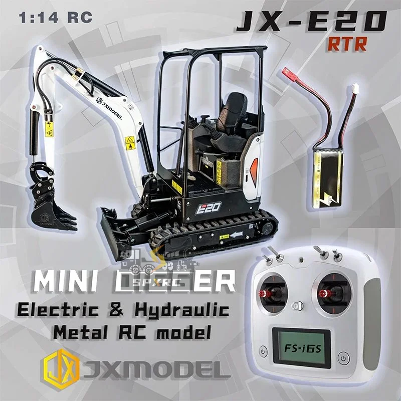 JXmodel JX-E20 mini excavadora RTR 1/14 metal electrónico hidráulico control remoto modelo de escritorio ​