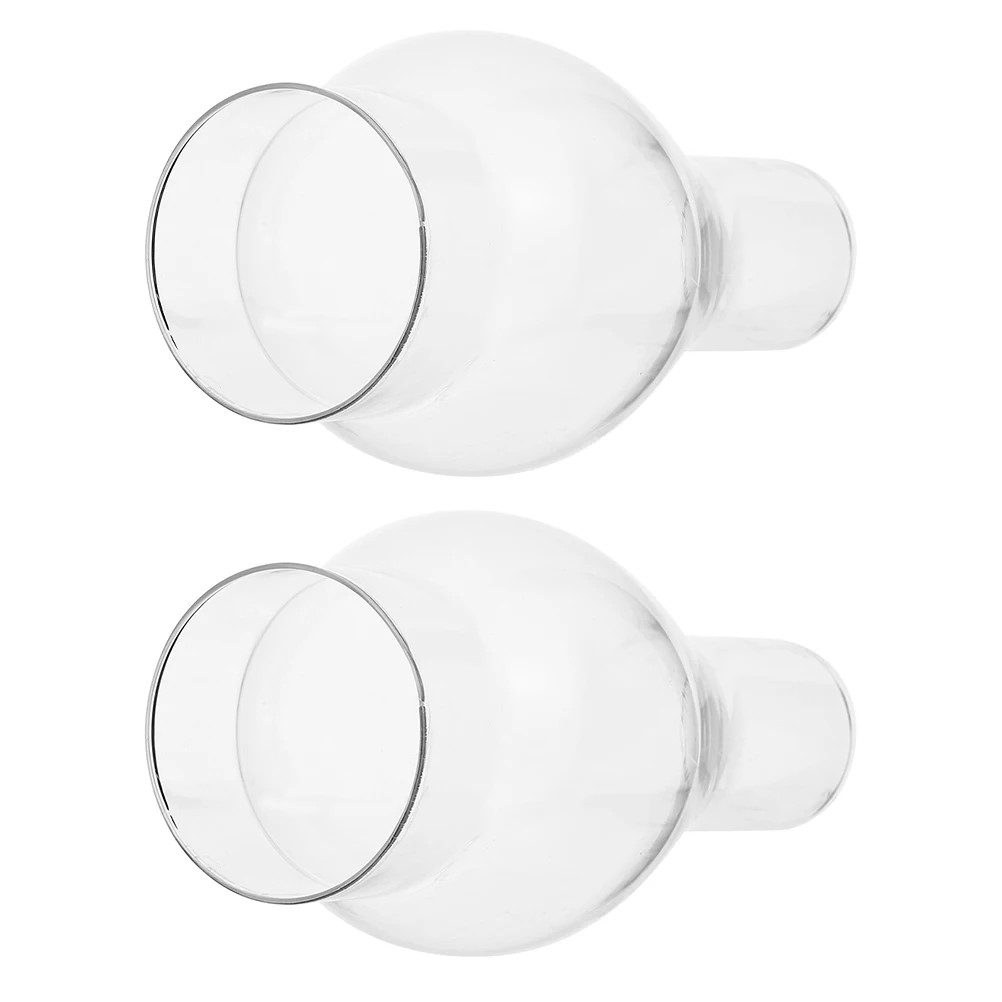

2 Pcs Kerosene Lampshade Chimney Glass Replacement for Oil Clear Replacements Burner