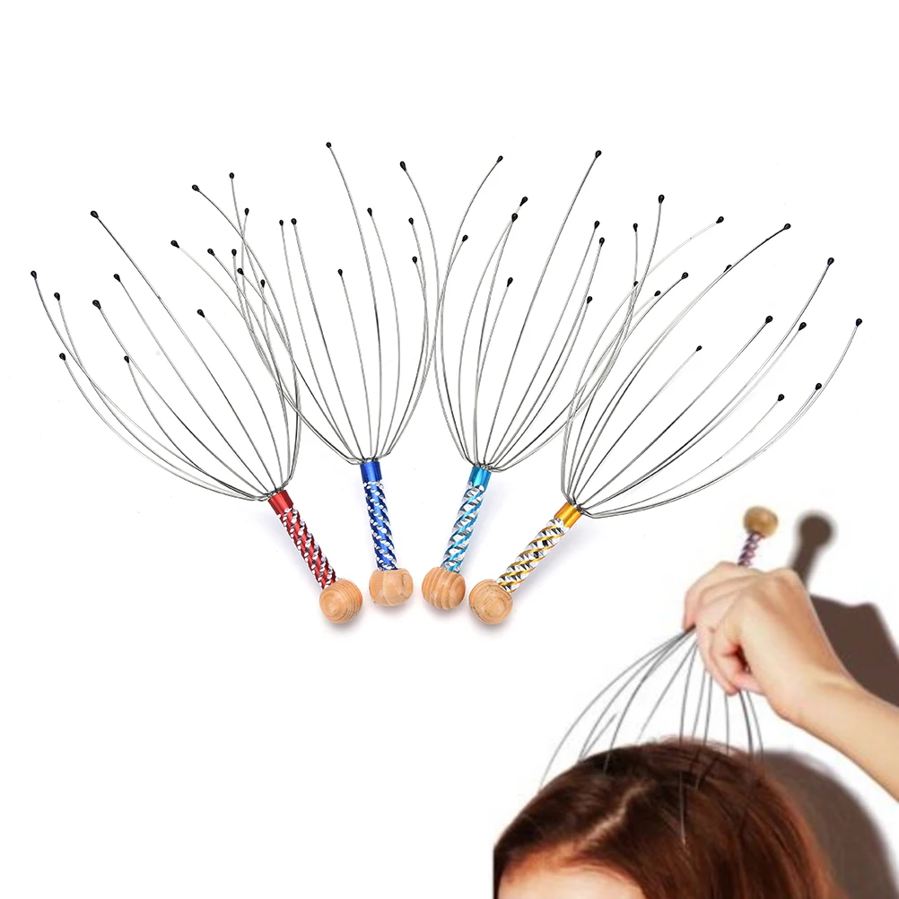 Head Massager Healing Neck Claw Body Massage Anti-stress Pain Relief Octopus Scalp Relax Spa Headache Stimulate Blood Circulate