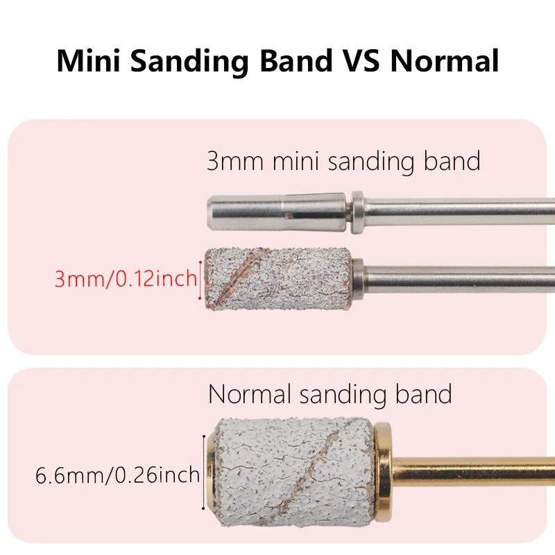 3mm ミニホワイトサンディングバンド ステンレス鋼ネイルドリルビット マンドレル 電動マニキュアアクセサリーツール