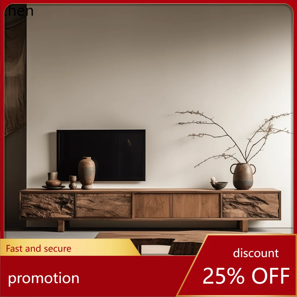 

CZ Solid Wood TV Cabinet Living Room Floor-standing TV Cabinet Natural Wood Style TV Cabinet