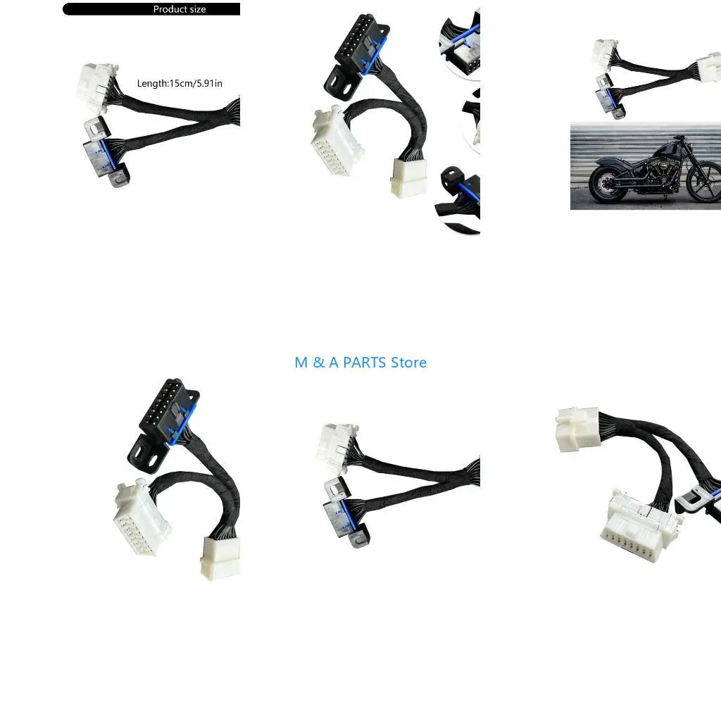 U1JF OBD2 OBDII 16 Pin Splitter Y Open Cable, 1 Male to 2 Female Connector Car Diagnostic Cable 1 to 2 Converter