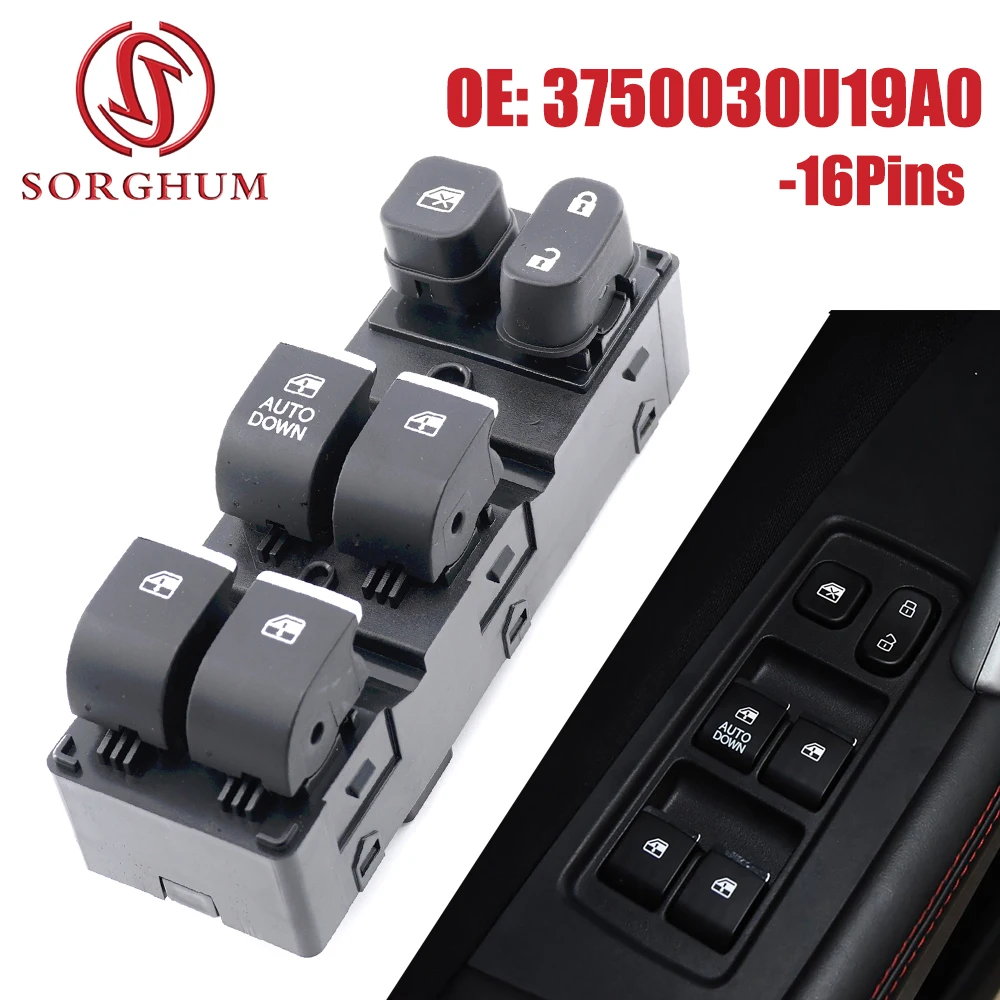 SORGHUM For JAC S2 3750030U19A0 Electric Power Window Control Switch Regulator Master Lifter Controler Button Car Accessories