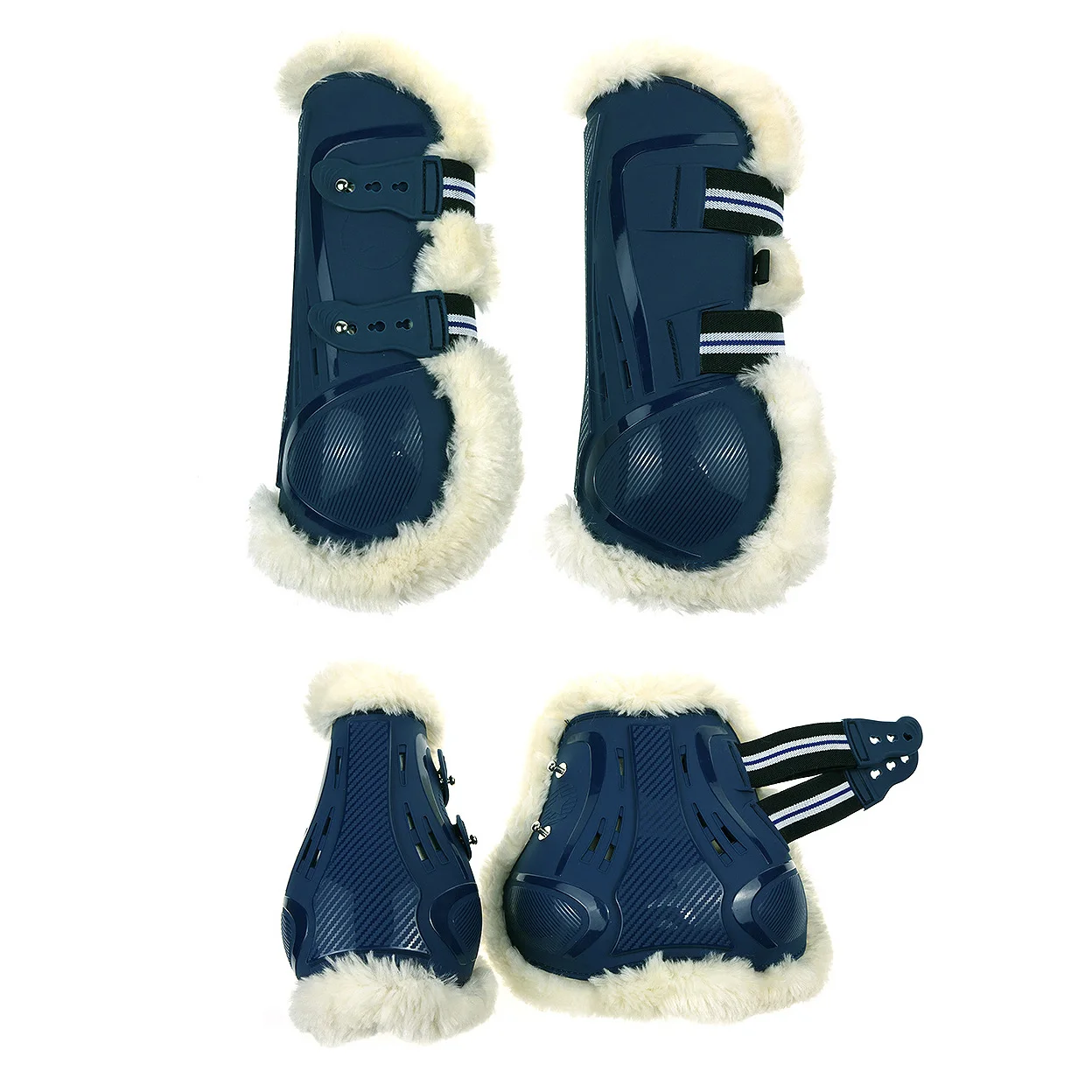 

2/4 шт. сапоги для сухожилий из искусственной кожи с внутренней подушечкой из искусственной шерсти, мягкие и теплые защитные сапоги для прыжков