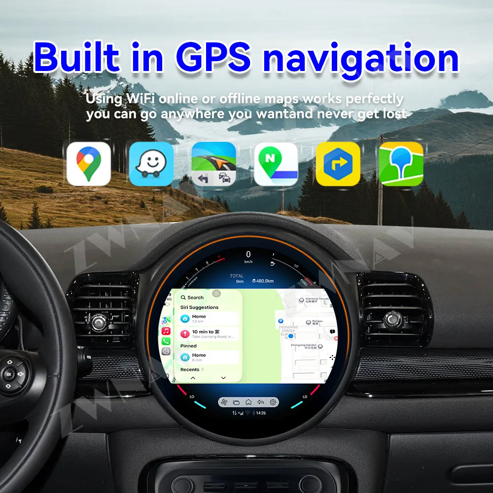 Car Radio For MINI Clubman F54 2016 2017 2018-2022 Android13 GPS Navi Carplay Stereo Multimedia Player Head Unit 4G BT Qualcomm