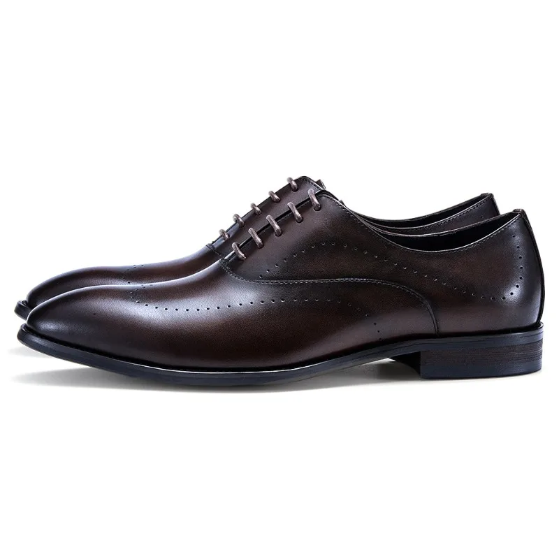 

Italian Mens Brogues Dress Shoes Luxury Handmade Quality Comfortable Genuine Leather 2026 Autumn New Fashion Wedding Shoes Man