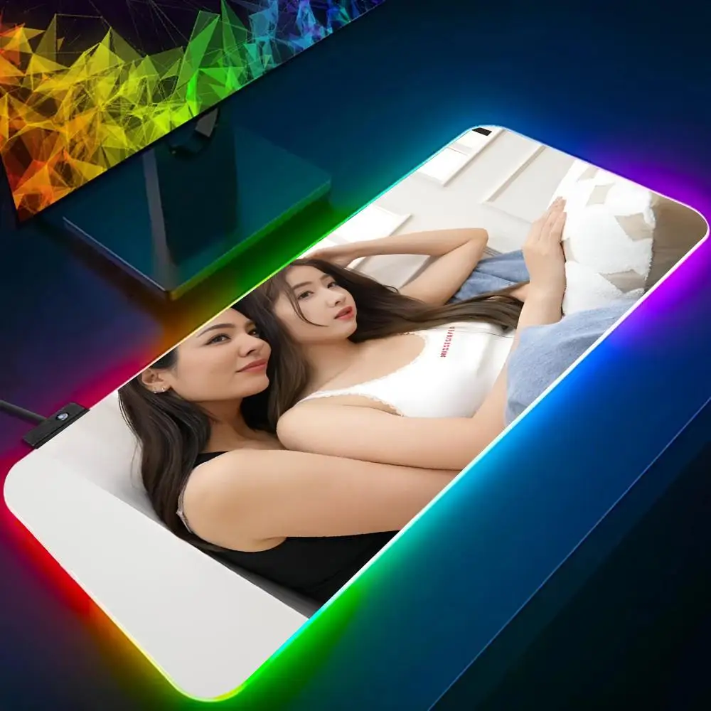 Actors F-Faye Peraya Malisorn Y-Yoko Mouse Pad RGB Glow Personality Picture Custom PC Table Mat Carpet Mat Game Player Dedicated