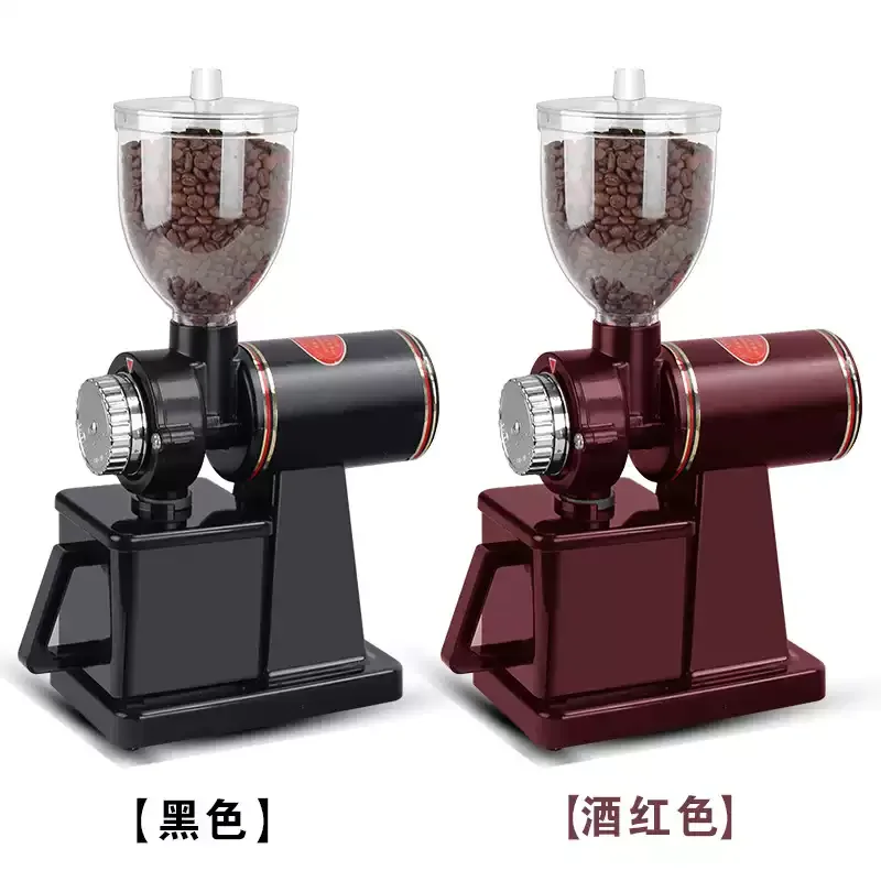 new-electric-coffee-bean-grinder-flat-burr-grinding-machine-110v-220v-red-black-eu-us-plug