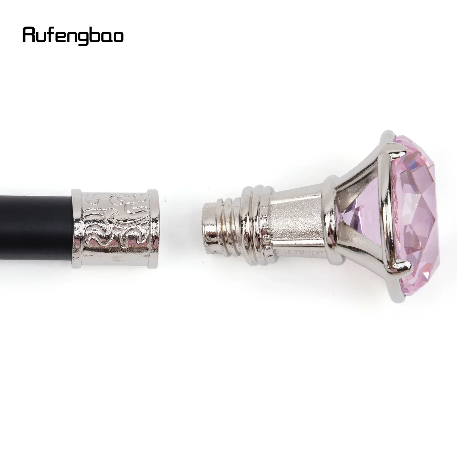 ピンクダイヤモンドタイプ ホワイト ウォーキングスティック ファッション装飾杖 紳士用 パフォーマンスステージ杖 93cm