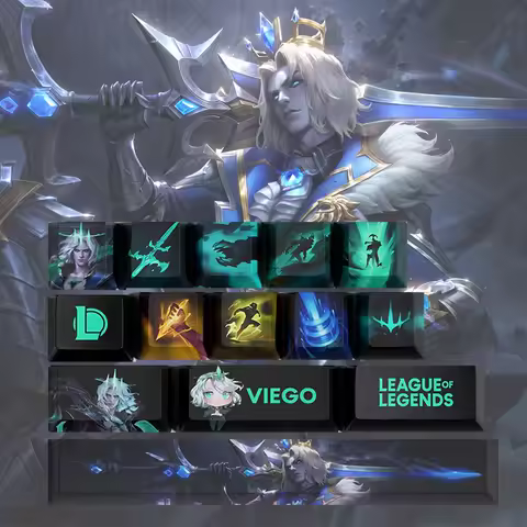 14Pcs League of Legends Custom All Champion Summoner Heroes Personality Keycap For Mechanical Gaming Mini Keyboard Keycaps Gwen