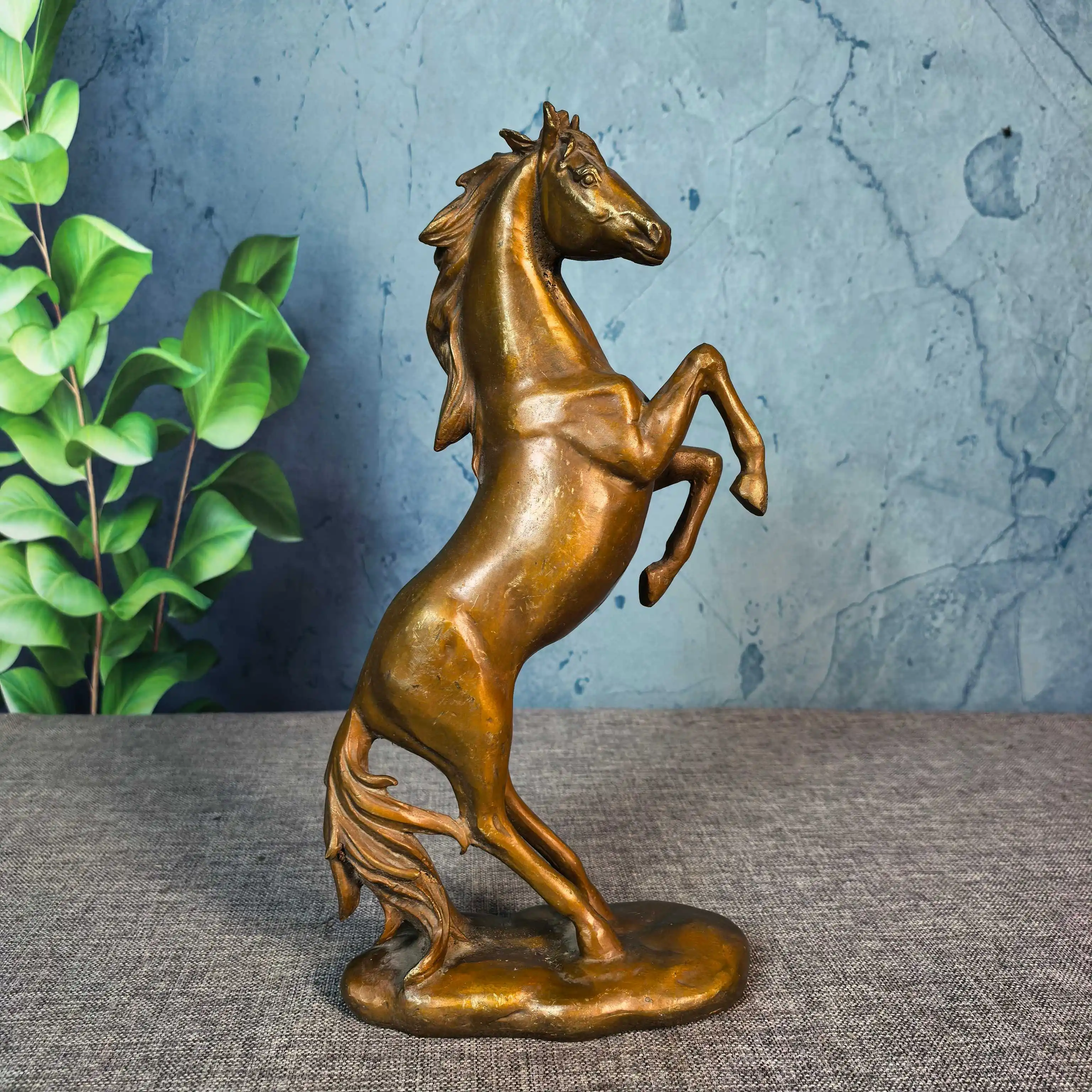 Brass Standing Horse Statue  Unique Brass Figurine for Stylish Interior Decoration