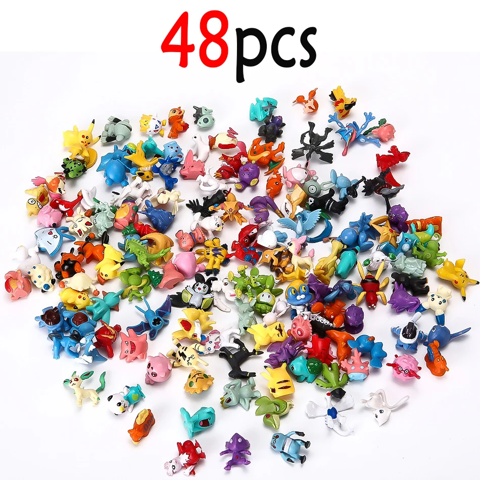 144 Stuks/Lot Mini Pokémon Figuur Pikachu Kindermodel Speelgoed 2-3cm Kawaii Figuur PVC Poppen 6*24 stuks Speelgoed Groothandel