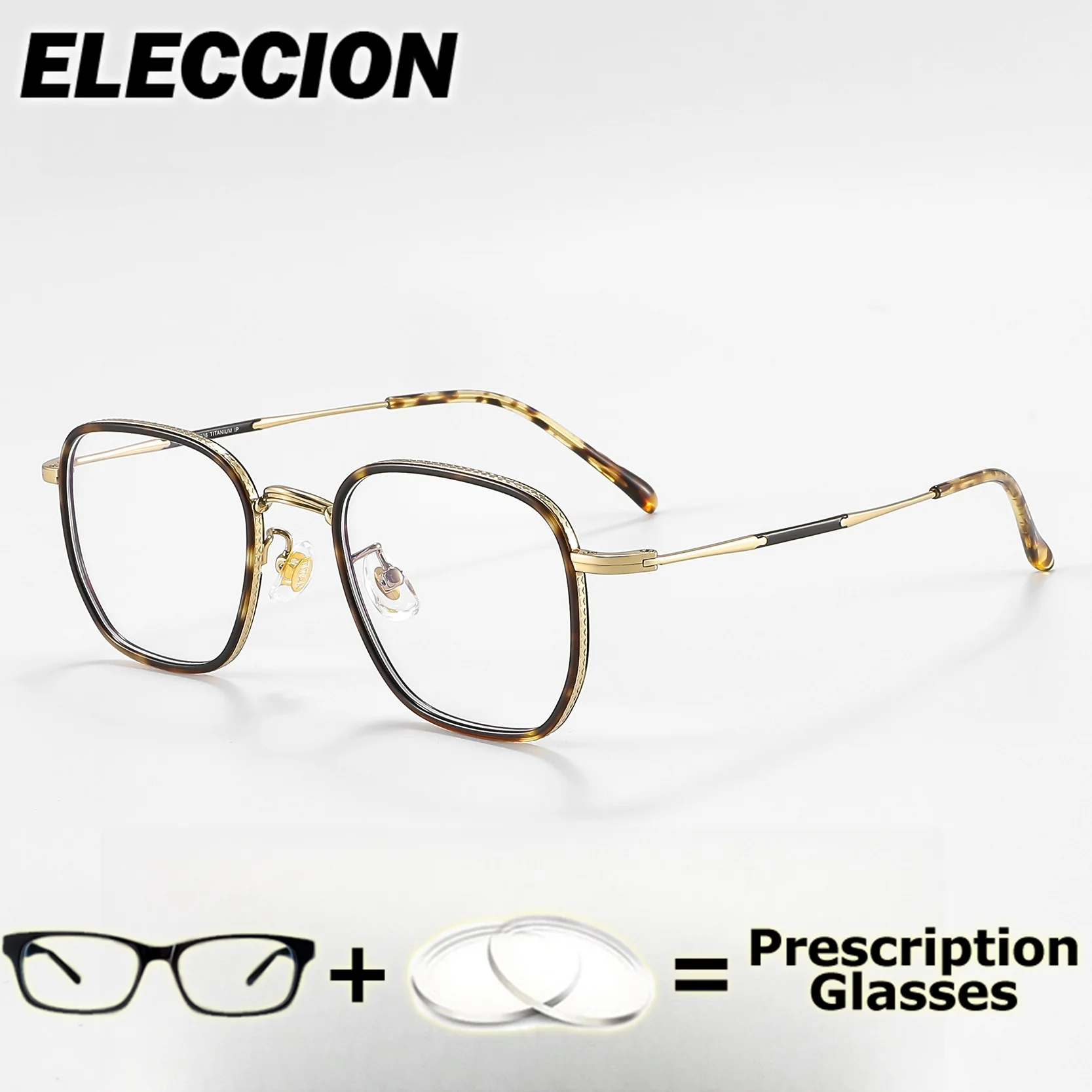 

ELECCION Prescription Lenses Presbyopia Myopia Reading Glasses Women Men Titanium Flexible Optical Eyewear Multifocal