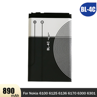 3.7V 890mAh BL-4C BL 4C BL4C Battery Rechargeable Lithium Phone Battery For Nokia 6100 6125 6136 6170 6300 6301 6170 7705 7200