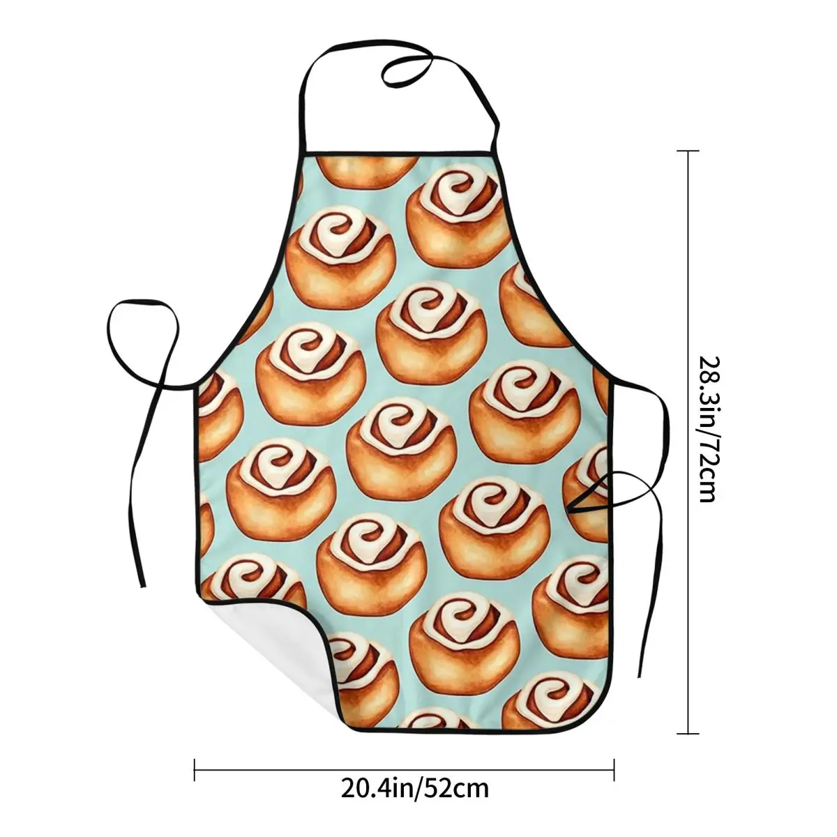 Cinnamon Roll Pattern - Blue Aprons Chef Cooking Cuisine Tablier Bib Kitchen Cleaning Pinafore for Women Men Gardening