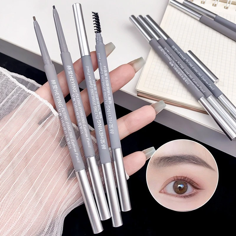 Dual Ended Eyebrow Pencil Micro Fine Tip Waterproof Sweatproof Microblading Effect for Natural 3D Brows Look Beginner Friendly