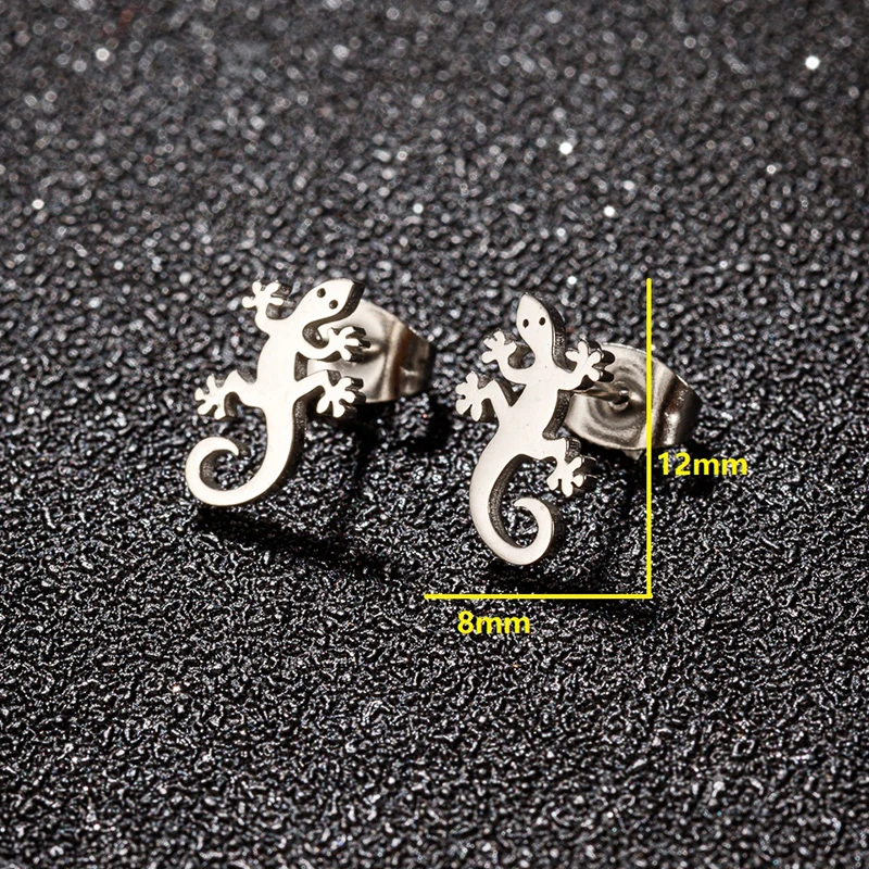 100% Stainless Steel Animal Earrings for Women Girls Fashion Lizard Dog Cat Earings Daily Jewelry Christmas Piercing Ear 2026