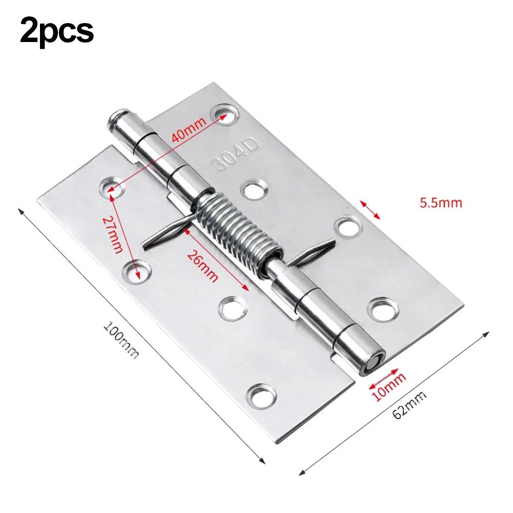 2pcs Self Closing Spring Door Hinge Stainless Steel Hinge For Window Cabinets Jewelry Boxes Automatic Rebound Hardware