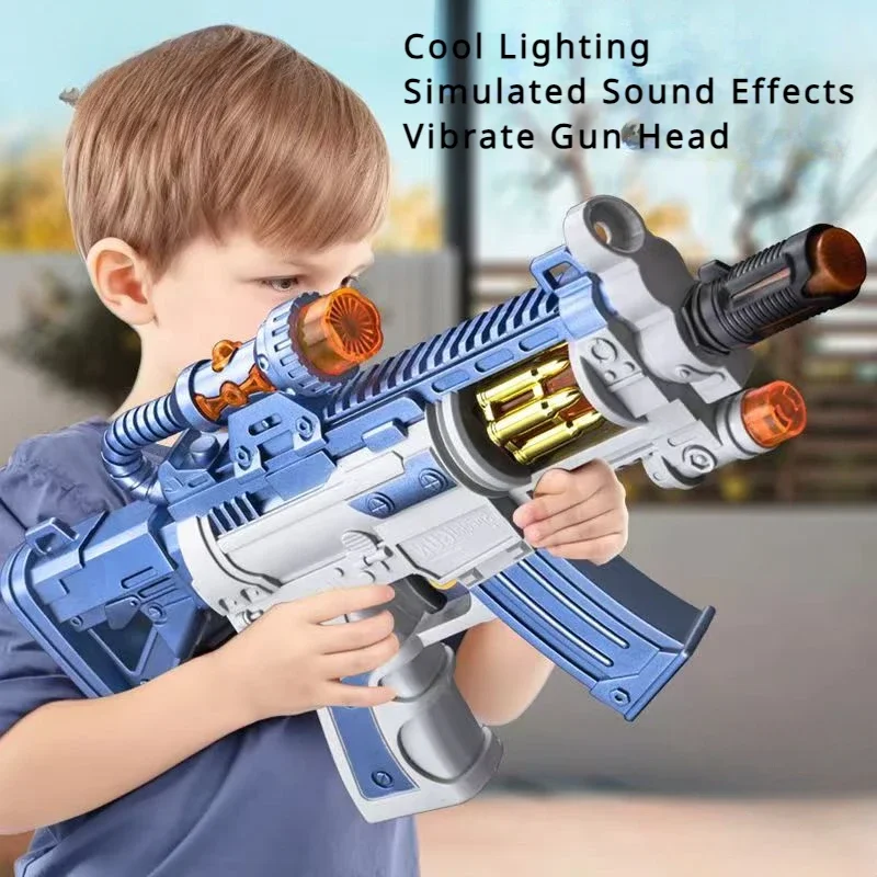 Csnoobs Electric Sound and Light Toy Gun LED Non-firing AK47 Pistol Spinning Submachine Gun Police Role Play Kids Birthday Gift