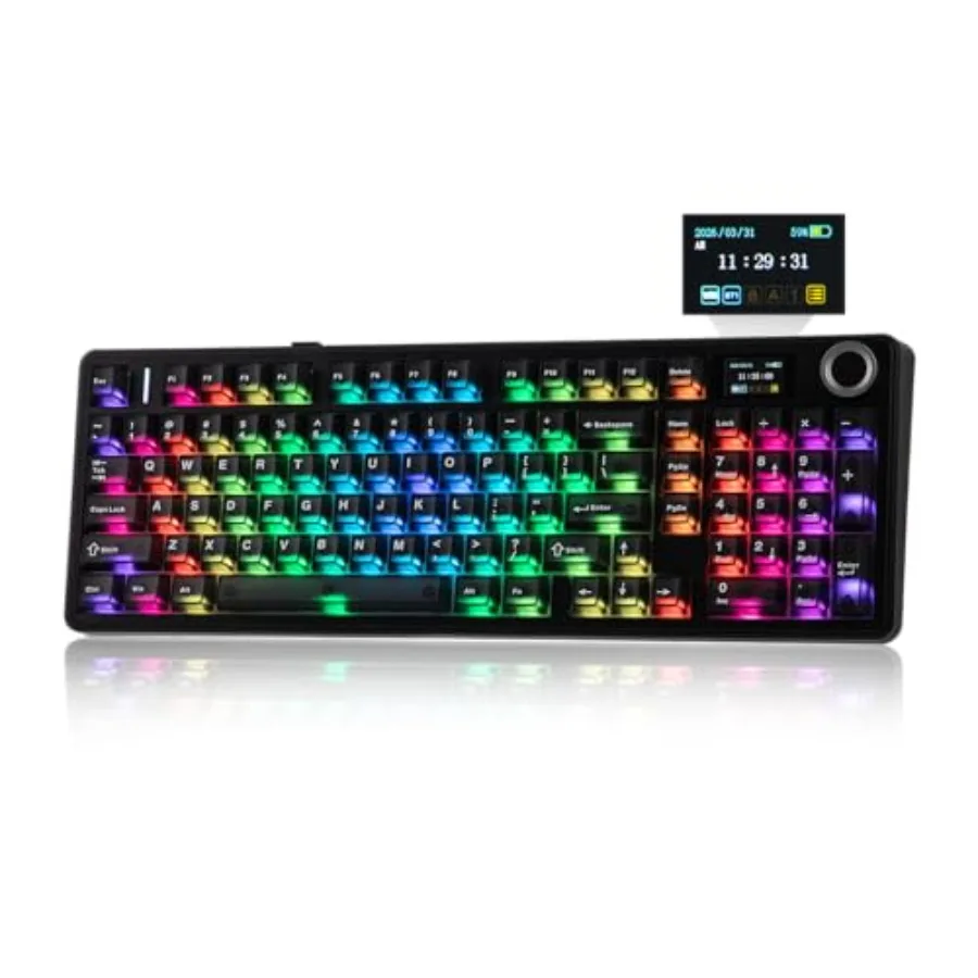 Wireless mechanical keyboard for gaming and office use ABS cream-colored keycaps pre-lubed switches hot-swappable RGB backlit s