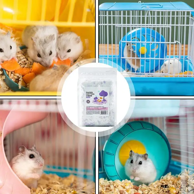 Hamster paper cotton small animal nest cage cushion material Warm colorful cotton ball sawdust paper particle small pet supplies