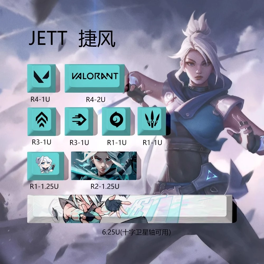 

Jiefeng new model, fearless contract keycap, Valorant keycap VALORANT 9 key mini set