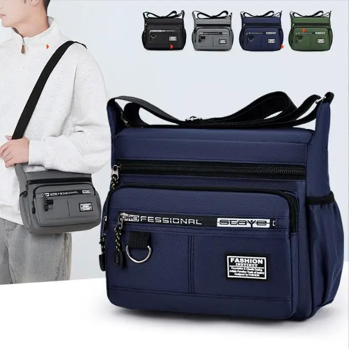 

Design Oxford Shoulder Bag Large Capacity Men's Casual Multi-layer Pocket Fashion Single Shoulder Crossbody Luxury Messenger Bag