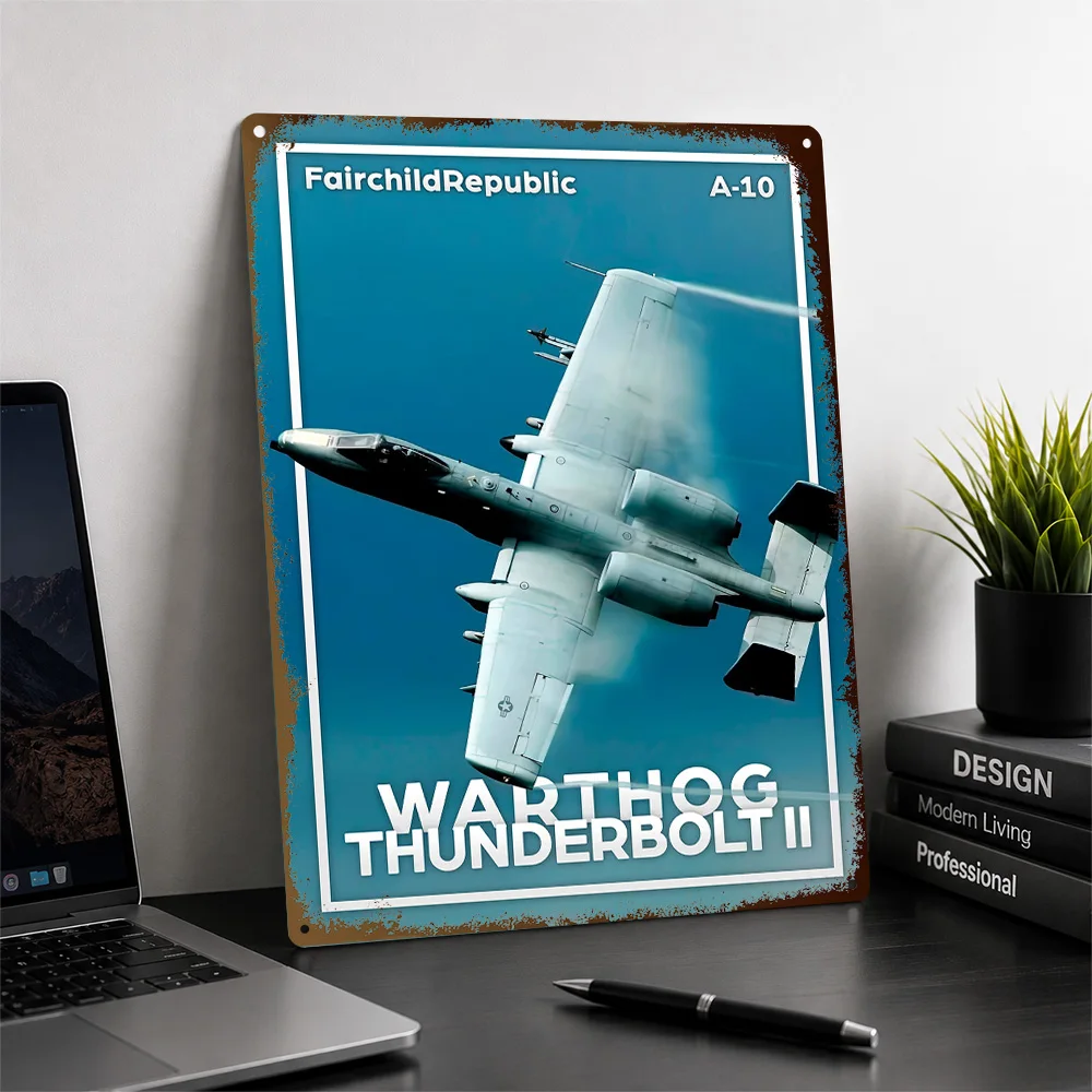 A-10 Thunderbolt Flight Aluminum Poster Customized Metal Sign Striking Airborne Technology Wall Art Perfect For Aviation Rooms