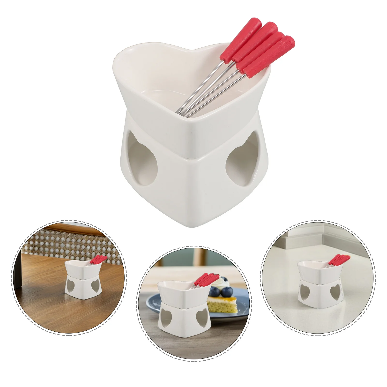 

Cheese Butter Ramekins Chocolate Fondue Mug Melting Bowl Cup for Dipping Ceramic Warmer Boil Party Supplies