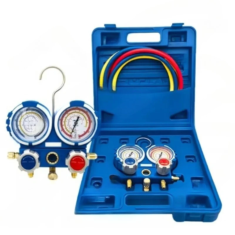VMG-2-R22-B Dual Refrigerant Pressure Gauge Set Fit for R410a R134a R32 Air Conditioner Fluorine Charging