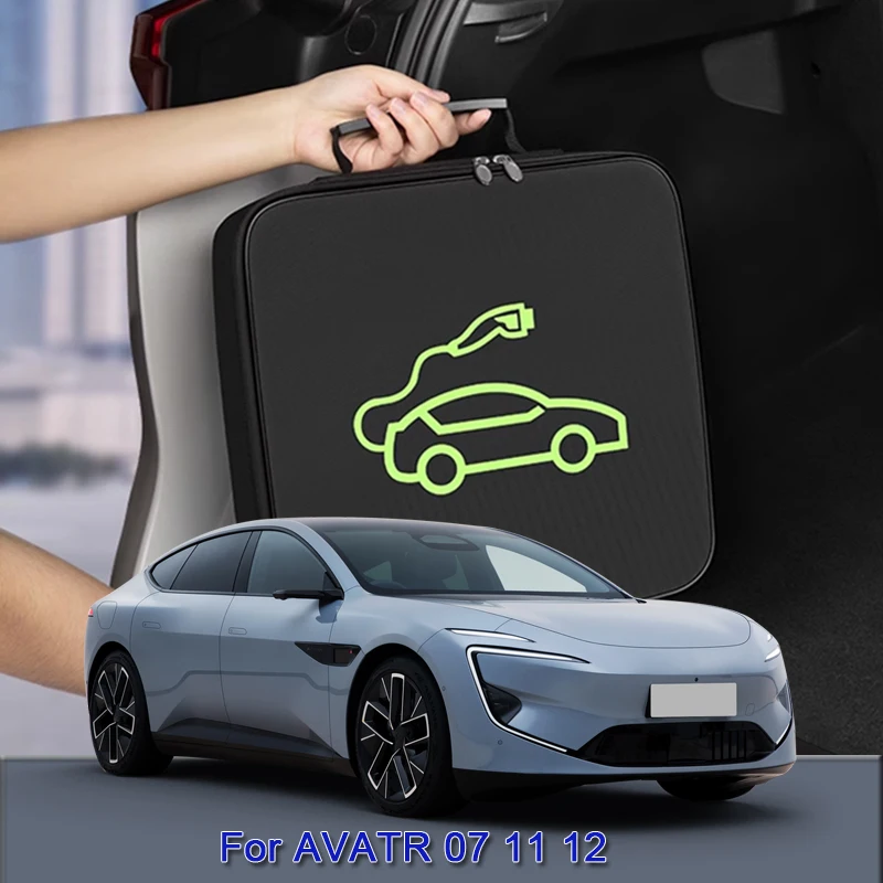 EV Car Charging Cable Storage Carry Bag Charger Plugs Sockets Waterproof Fire Retardant Auto Acccessory For AVATR 07 11 12