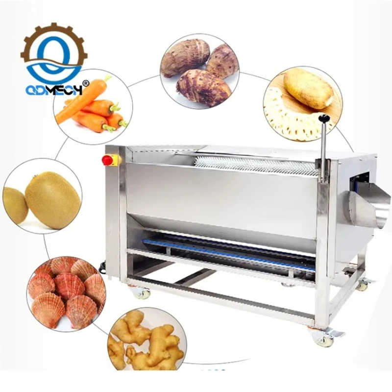 

QD MECH Vegetables Brush Peeler Washing Peeling Machine Cassava Potato Roller Cleaning Peeler Machine
