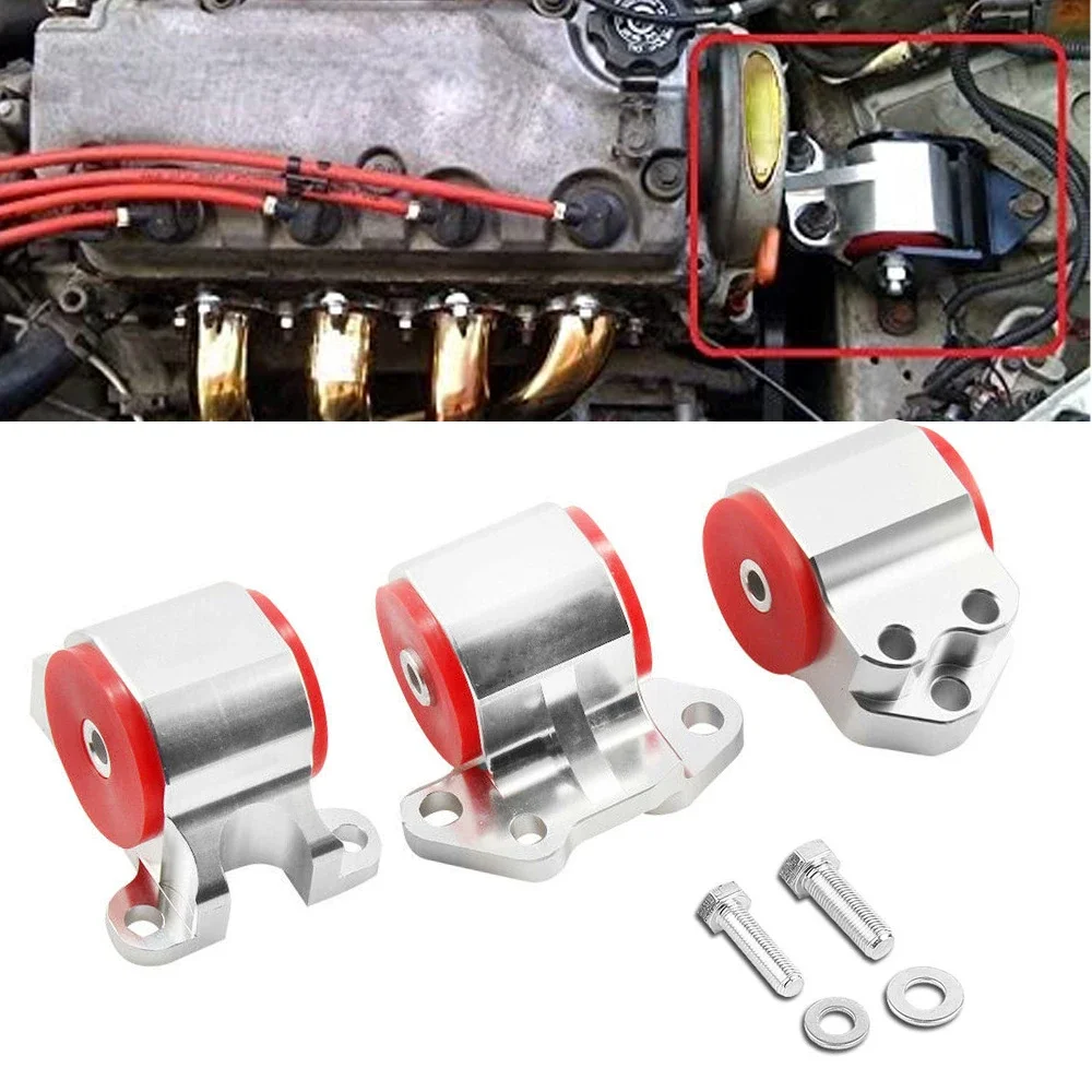 Hydraulic Transmission Engine Mount Billet Aluminum Motor Engine Mount 3 Bolt for 92-95 Honda Civic EG EH/DC D15/D16 B16