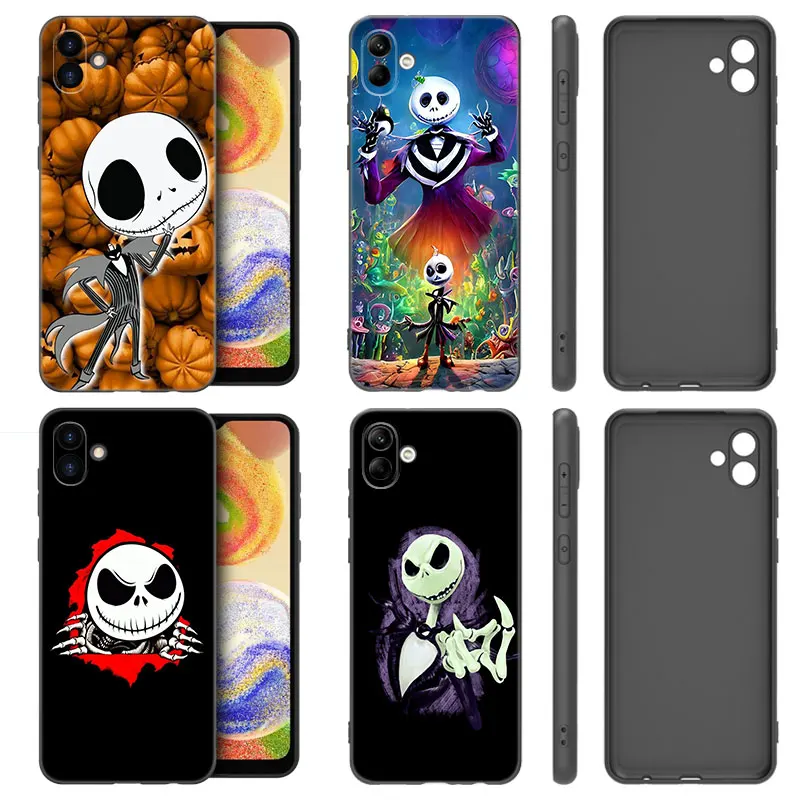 J-Jack Skellington Phone Case For Samsung Galaxy A01 A03 Core A04 E A02 A05 A10 A20 A21 A30 A50 S A6 A8 Plus A7 2018 Black Cover