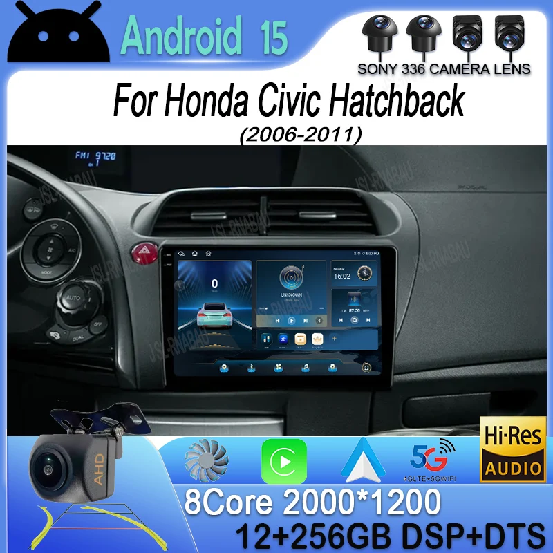 

Android 15 Carplay Car Radio Car Stereo For Honda Civic Hatchback 2006 - 2011 Multimidia Video Player 2 din DVD Head Unit Stereo