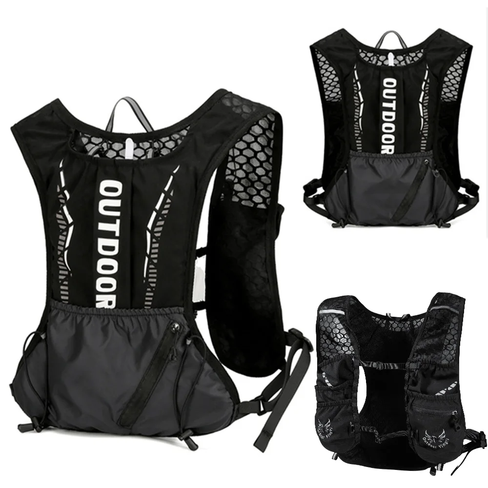 Outdoor Trail Running Rucksack Ultraleicht Damen Herren Laufrennen Trinkweste Marathon Fahrradtasche für Marathon Radfahren Wandern