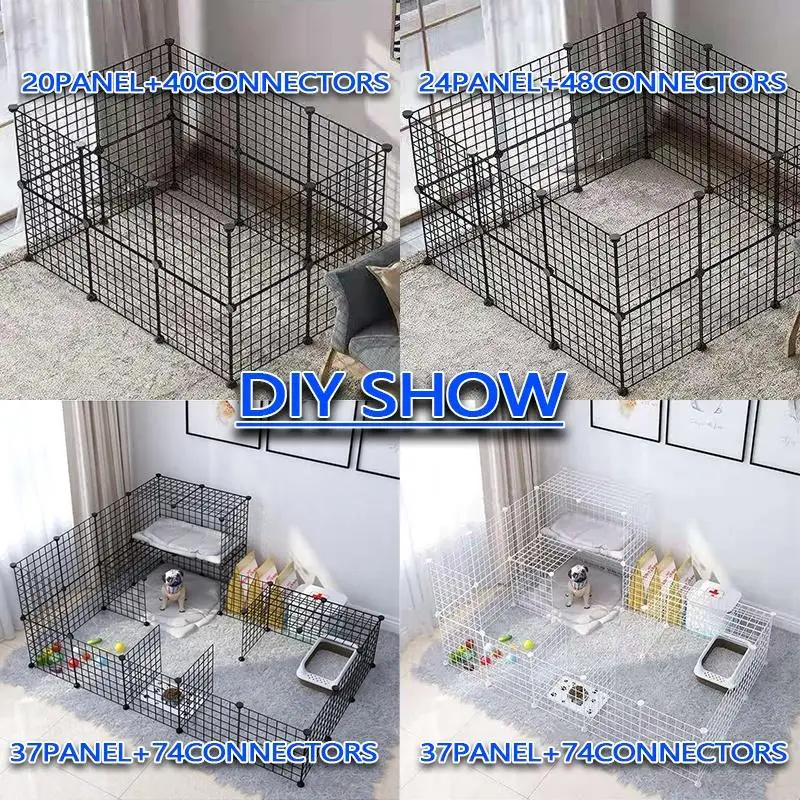 Destacável Multi Porta e Janela Dobrável Pet Cage, Grande Casa Interior, Villa ao ar livre, Grande Cat House, DIY