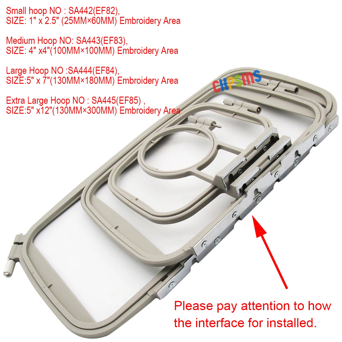 Embroidery Hoop Compatible with Brother PE770/PE700 Innovis F440e/ F540e/F480/F580/SE1900/SE2000/PC6500/PC8200/PC8500